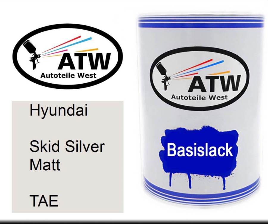 Hyundai, Skid Silver Matt, TAE: 500ml Lackdose, von ATW Autoteile West.